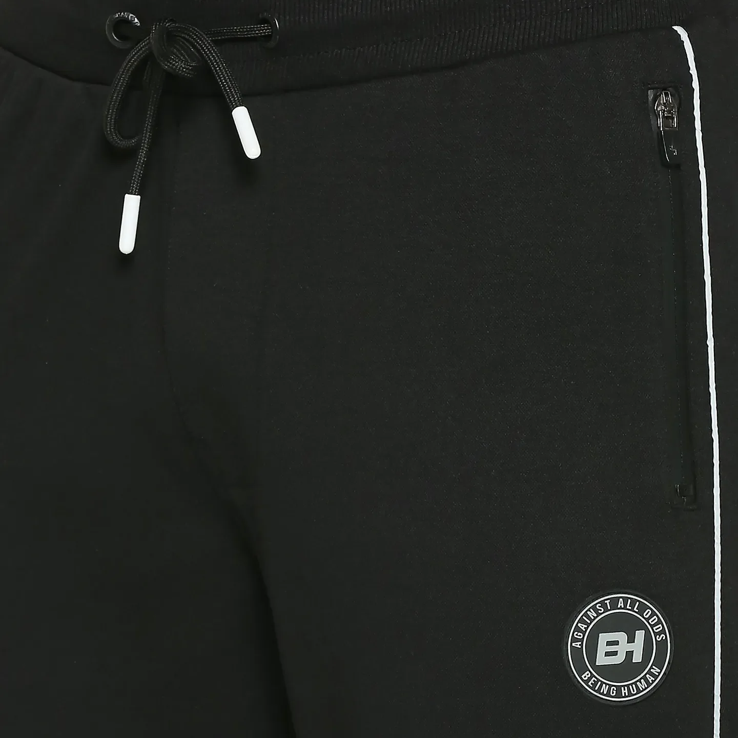 Jet Black Regular Fit Track Pants For Men By Being Human Clothing - Image 5