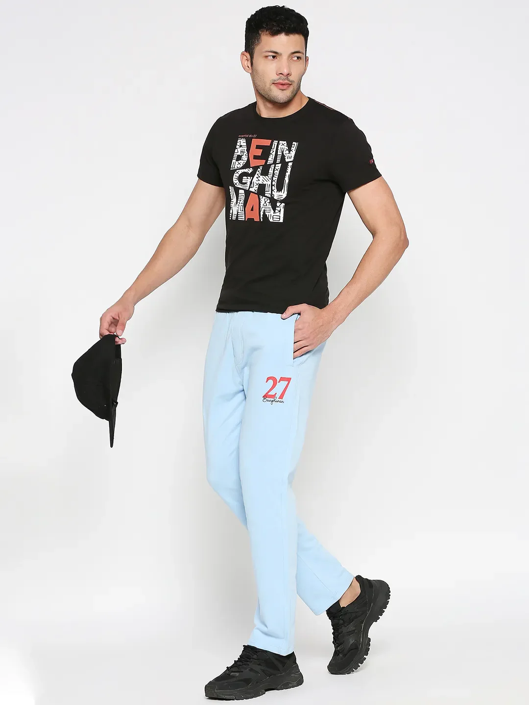 Blue Regular Fit Track Pants For Men By Being Human Clothing - Image 6