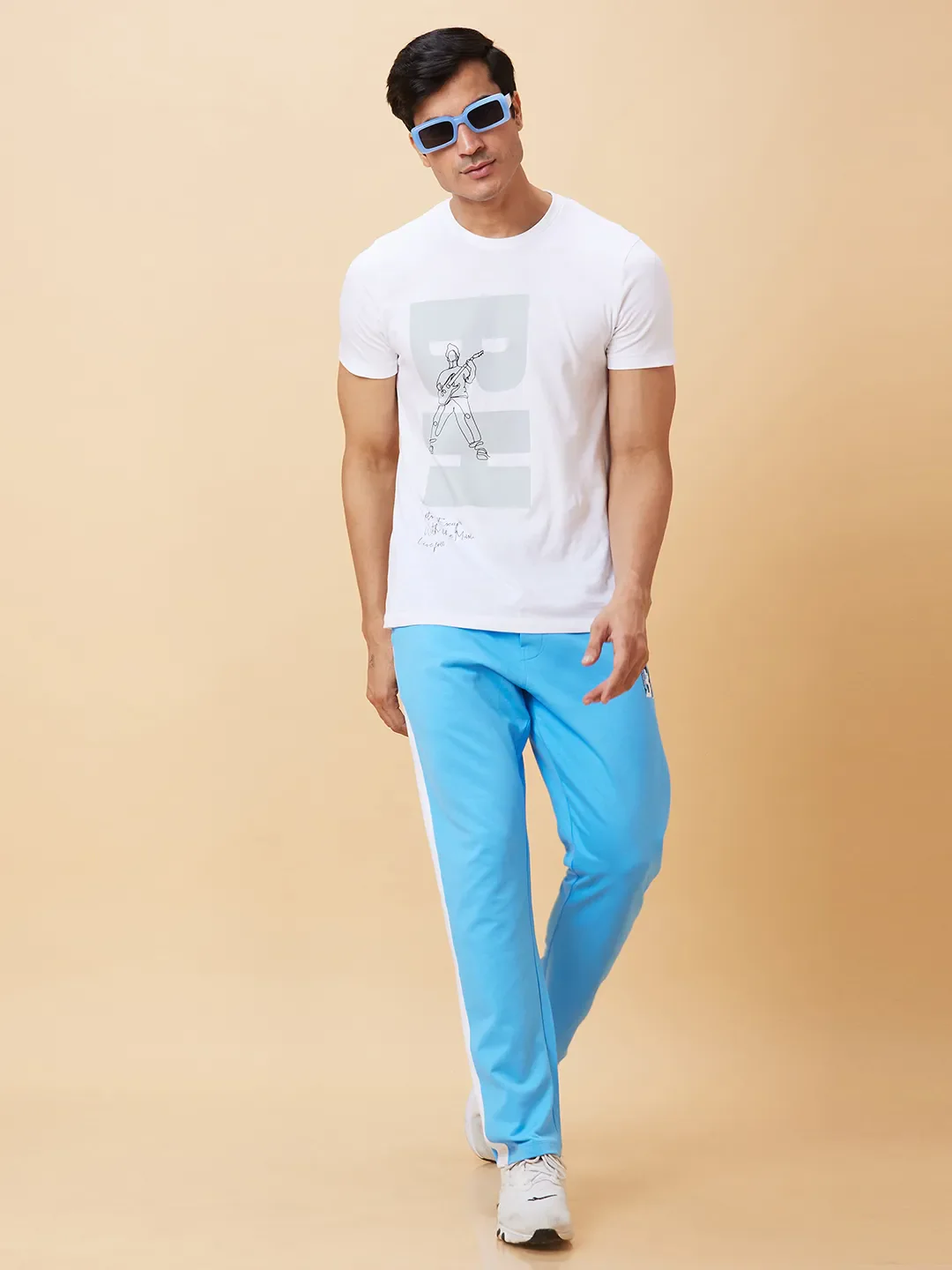 Blue Regular Fit Track Pants For Men By Being Human Clothing - Image 5
