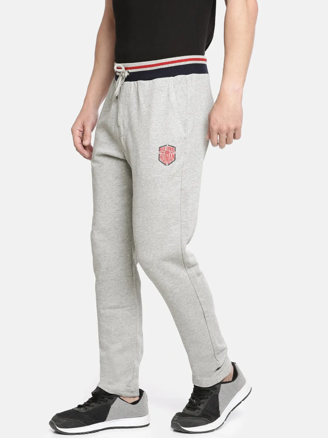 Grey Regular Fit Men's Track Pants by Being Human Clothing - Image 2