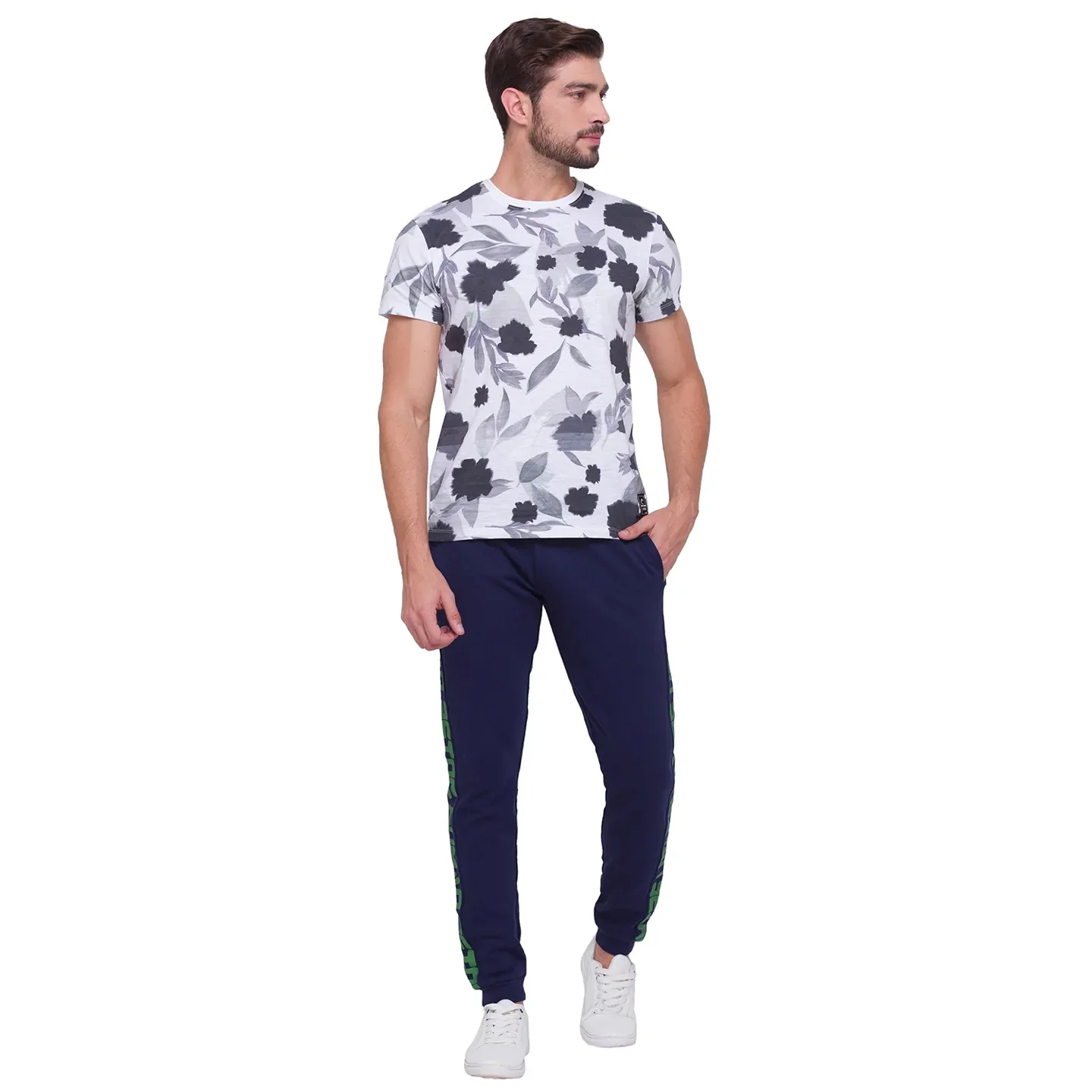 Navy Regular Fit Track Pants For Men By Being Human Clothing - Image 4