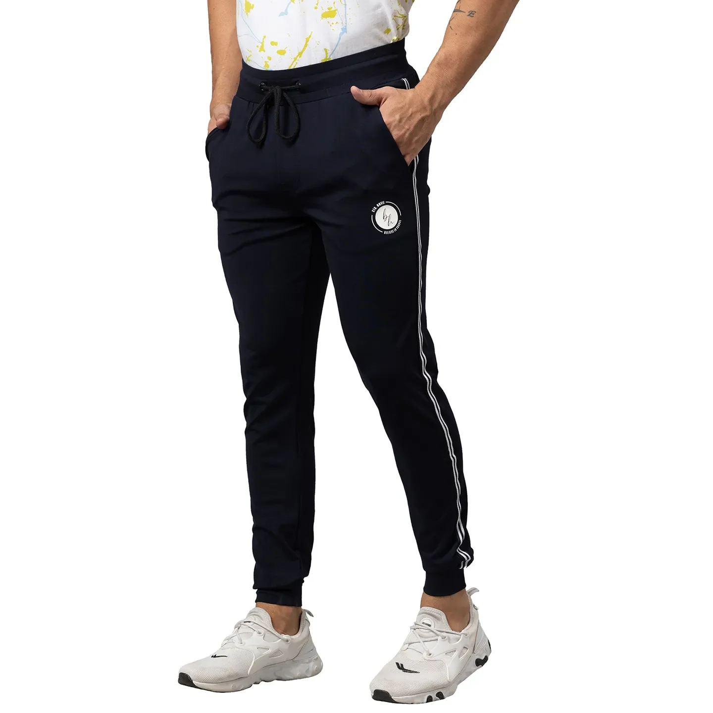 Blue Regular Fit Men's Track Pants by Being Human Clothing - Image 4