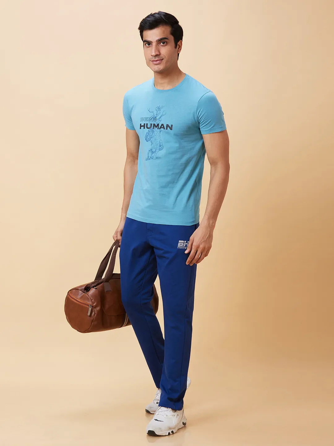Blue Regular Fit Men's Track Pants by Being Human Clothing - Image 5