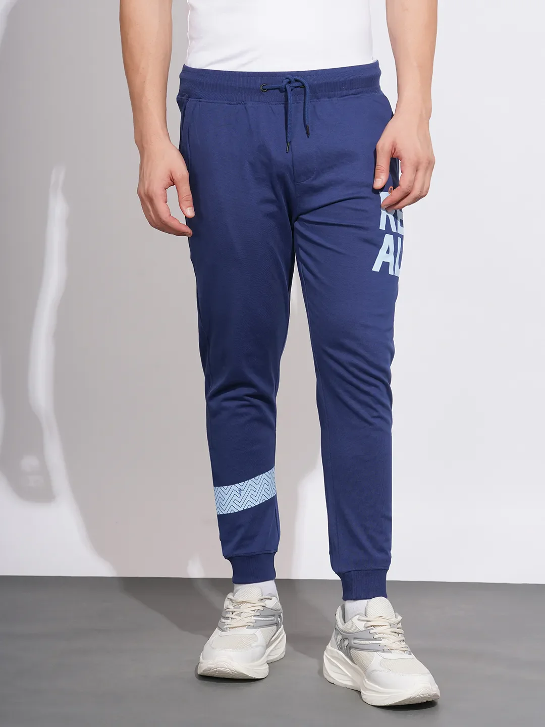 Blue Regular Fit Men's Track Pants by Being Human Clothing