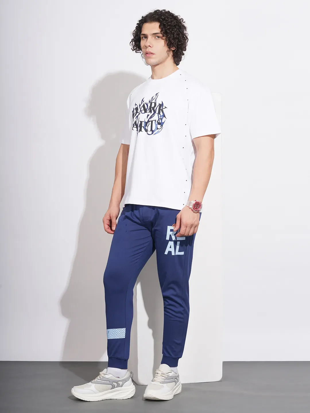 Blue Regular Fit Men's Track Pants by Being Human Clothing - Image 4