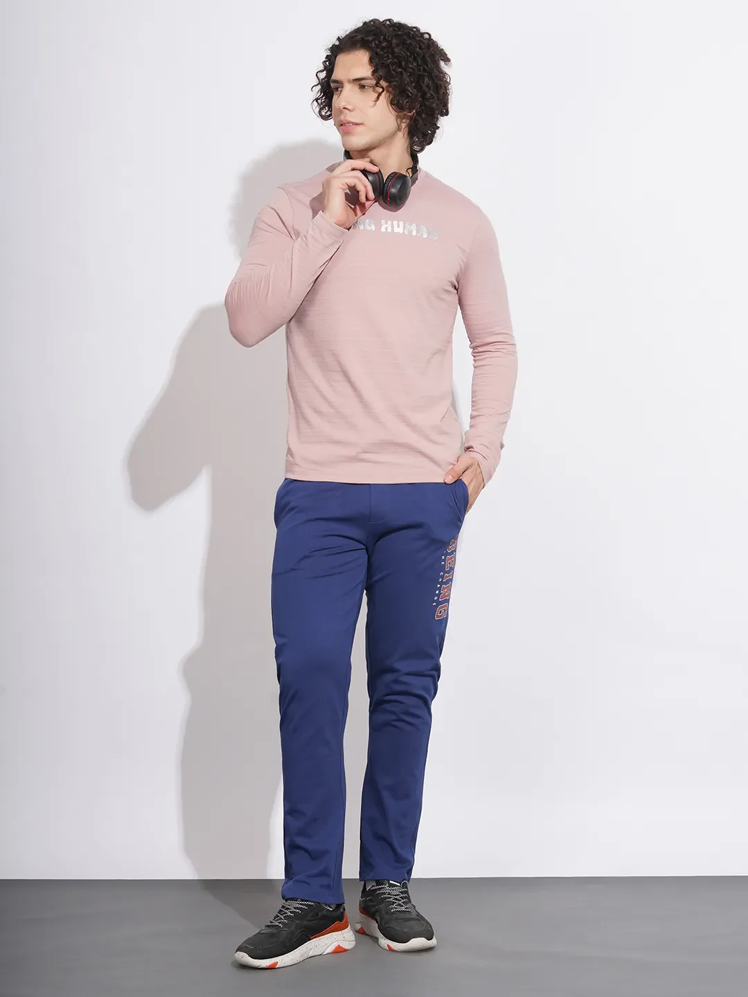 Blue Regular Fit Men's Track Pants by Being Human Clothing - Image 4