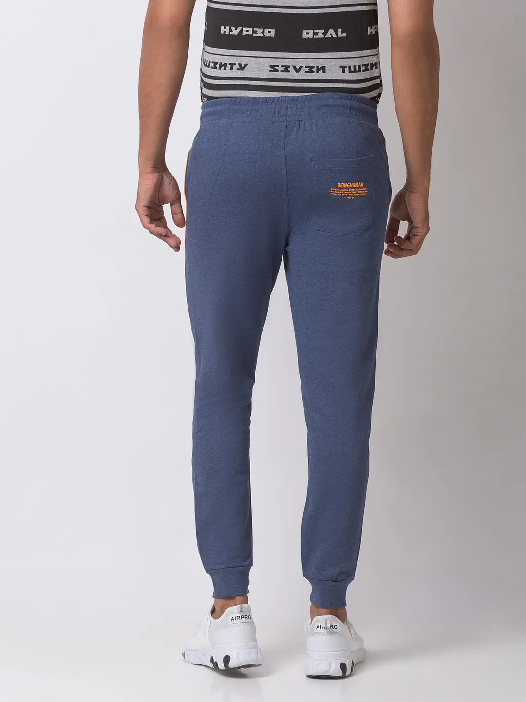 Navy Regular Fit Track Pants For Men By Being Human Clothing - Image 2
