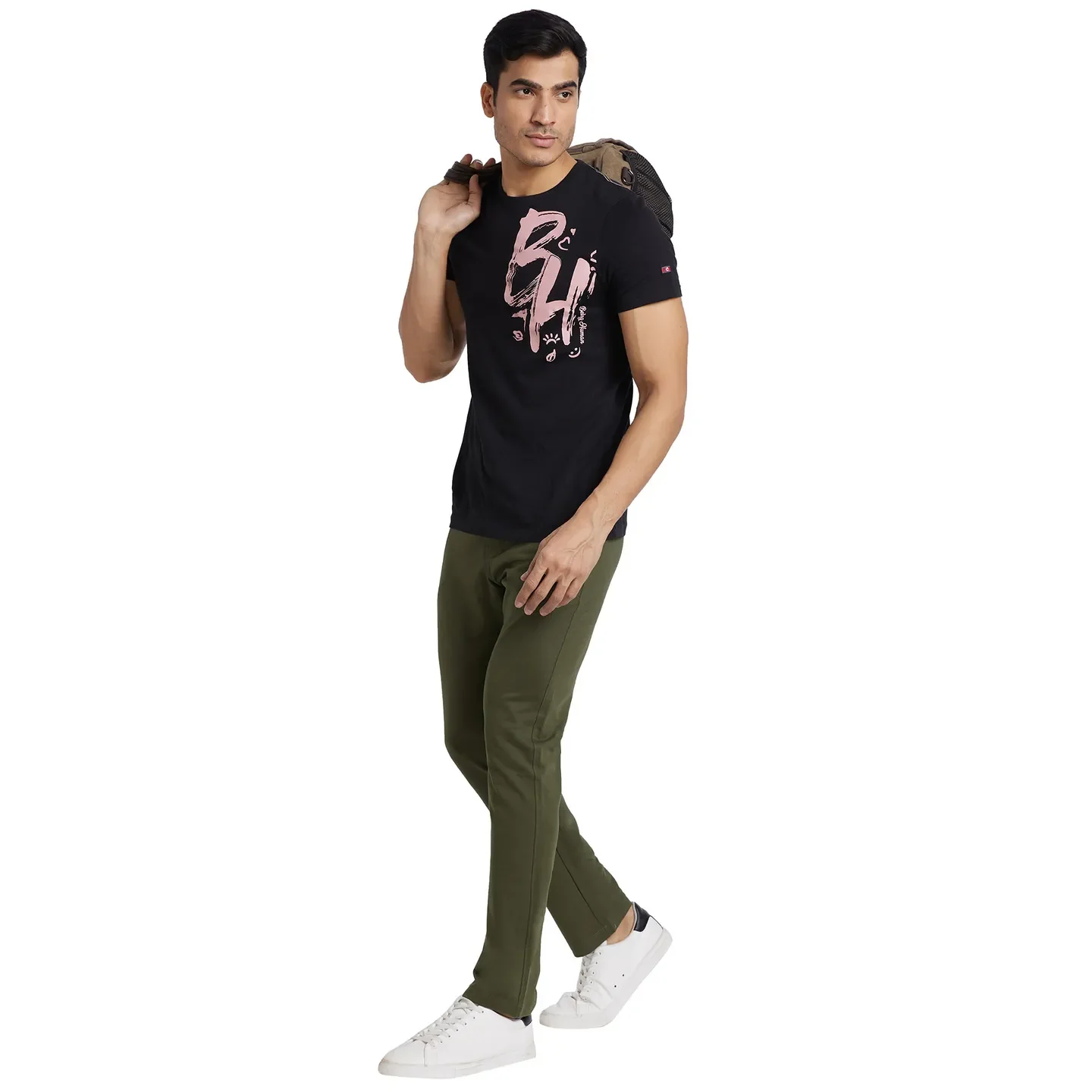 Olive Regular Fit Men's Track Pants by Being Human Clothing - Image 6