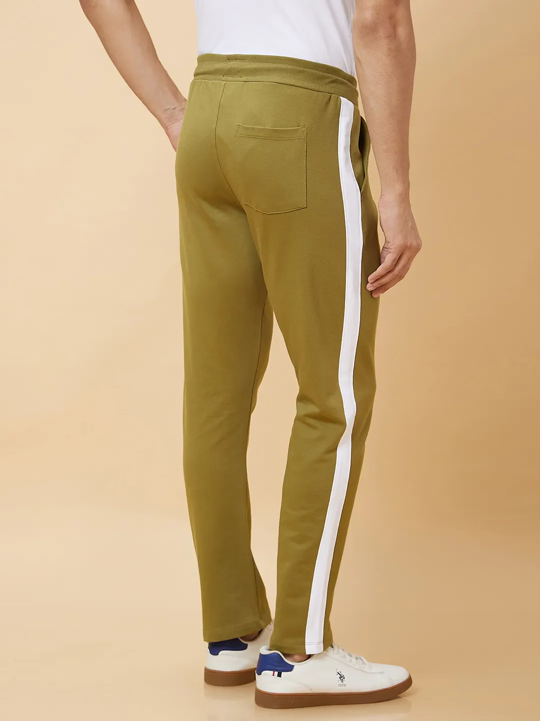Olive Regular Fit Men's Track Pants by Being Human Clothing - Image 3