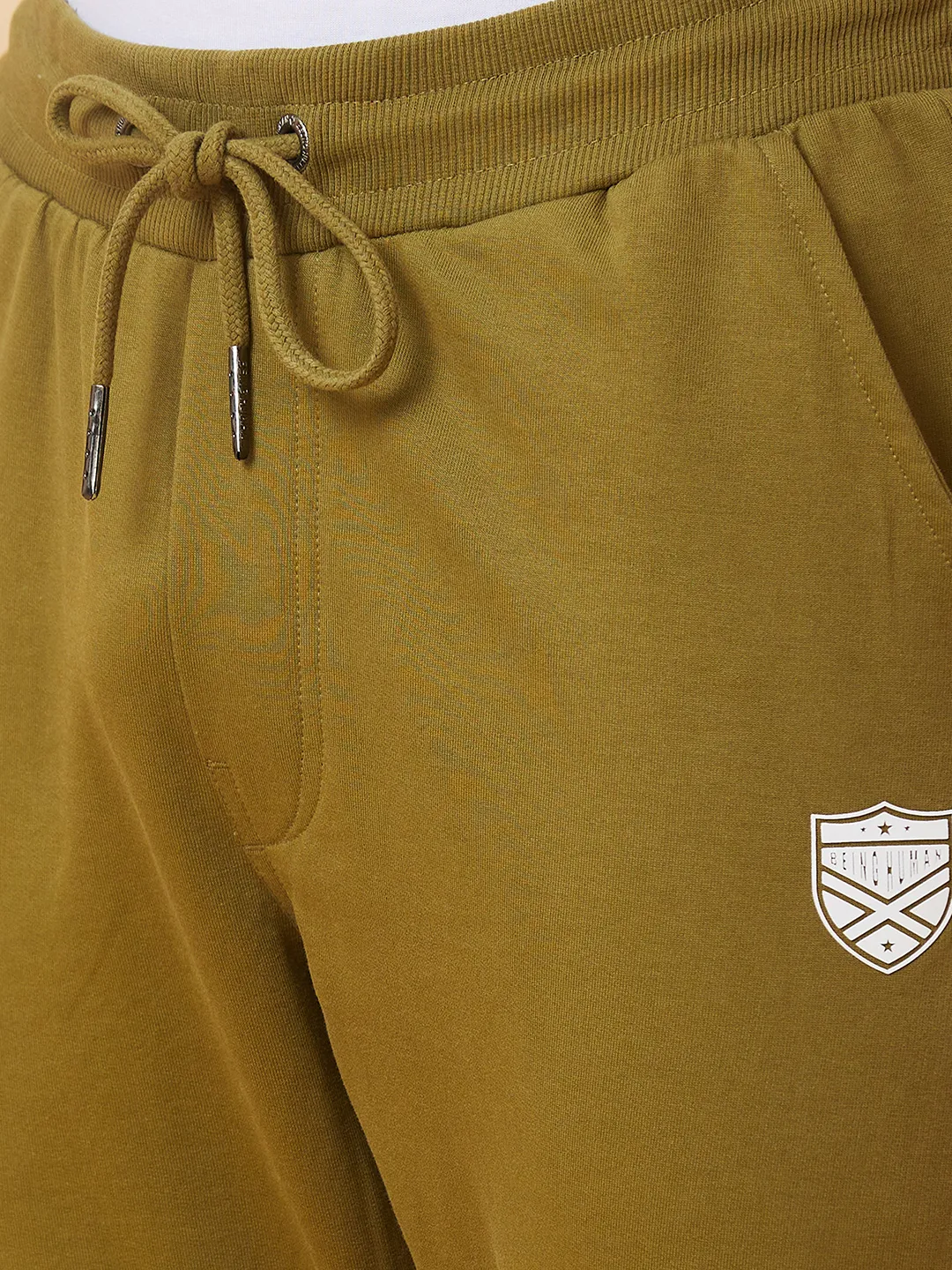 Olive Regular Fit Men's Track Pants by Being Human Clothing - Image 4