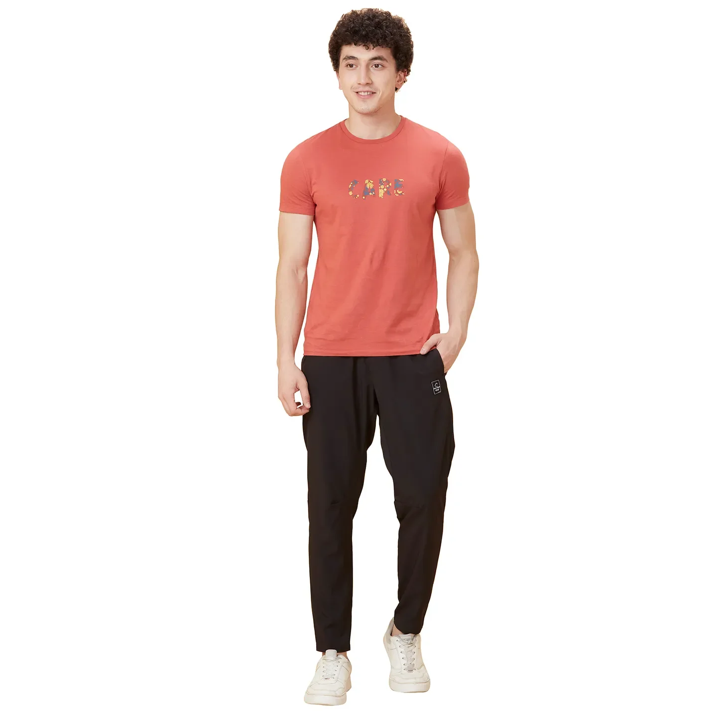 Black Regular Fit Track Pants For Men By Being Human Clothing - Image 2