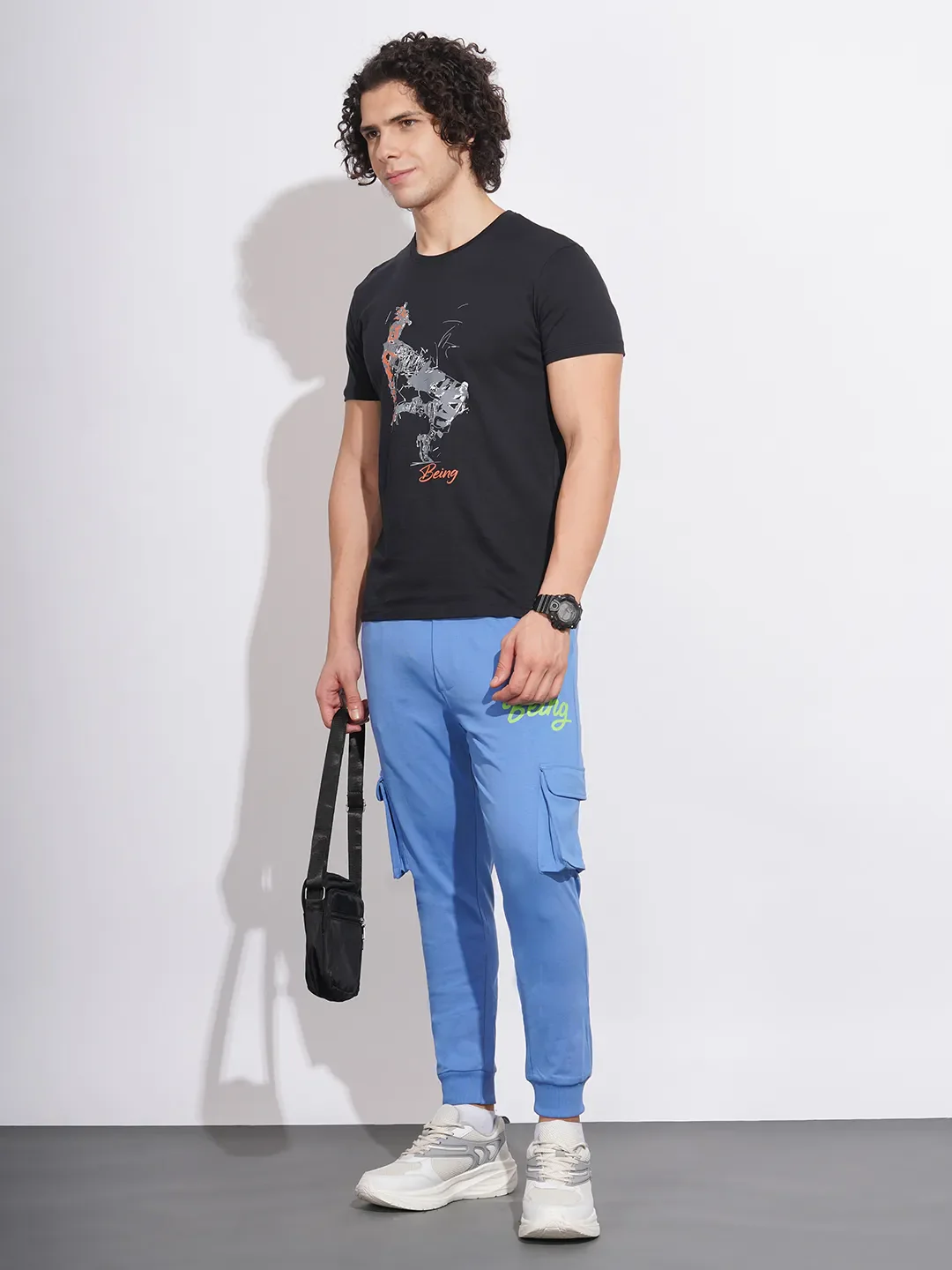 Blue Men's Track Pants by Being Human Clothing - Image 4