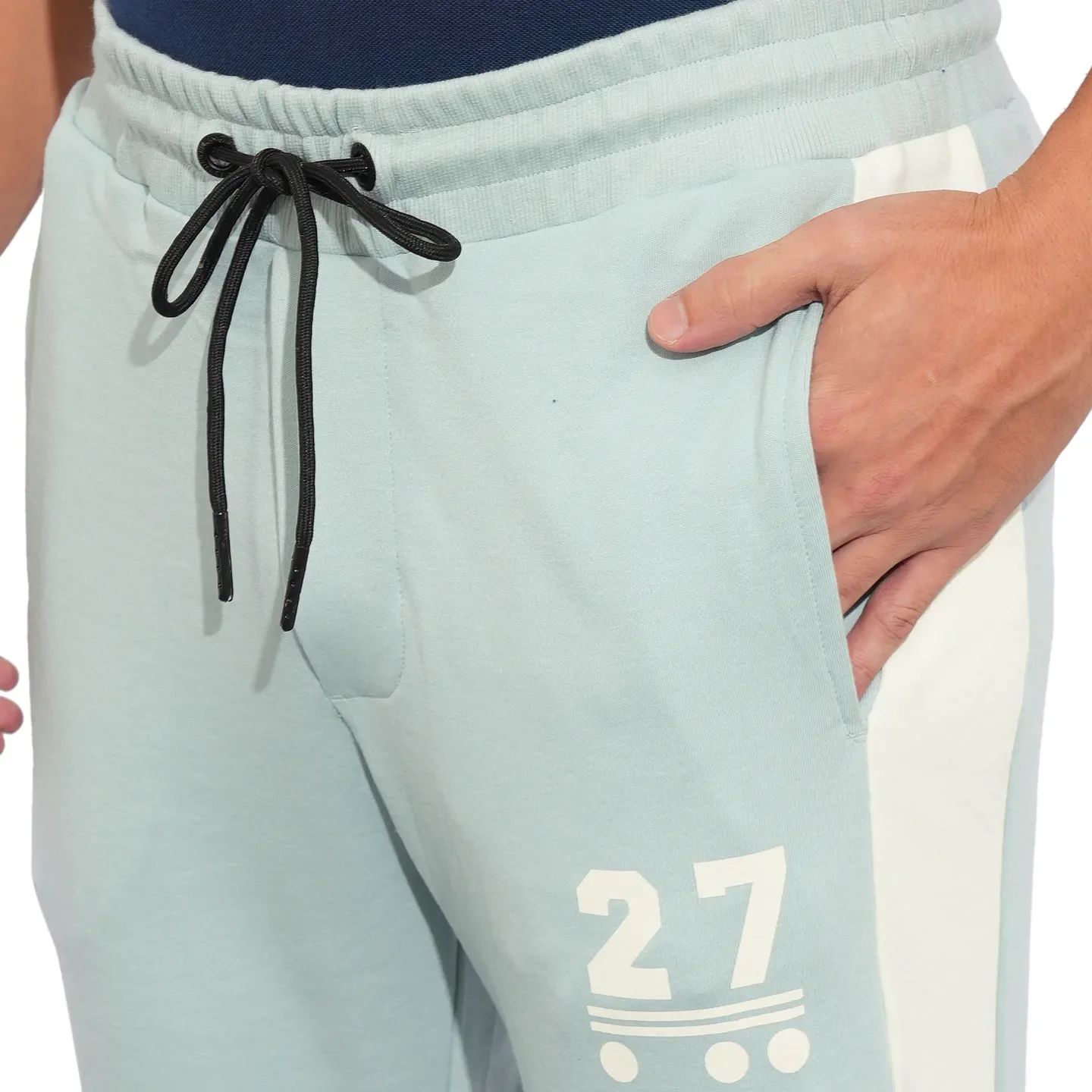 Blue Regular Fit Track Pants For Men By Being Human Clothing - Image 6