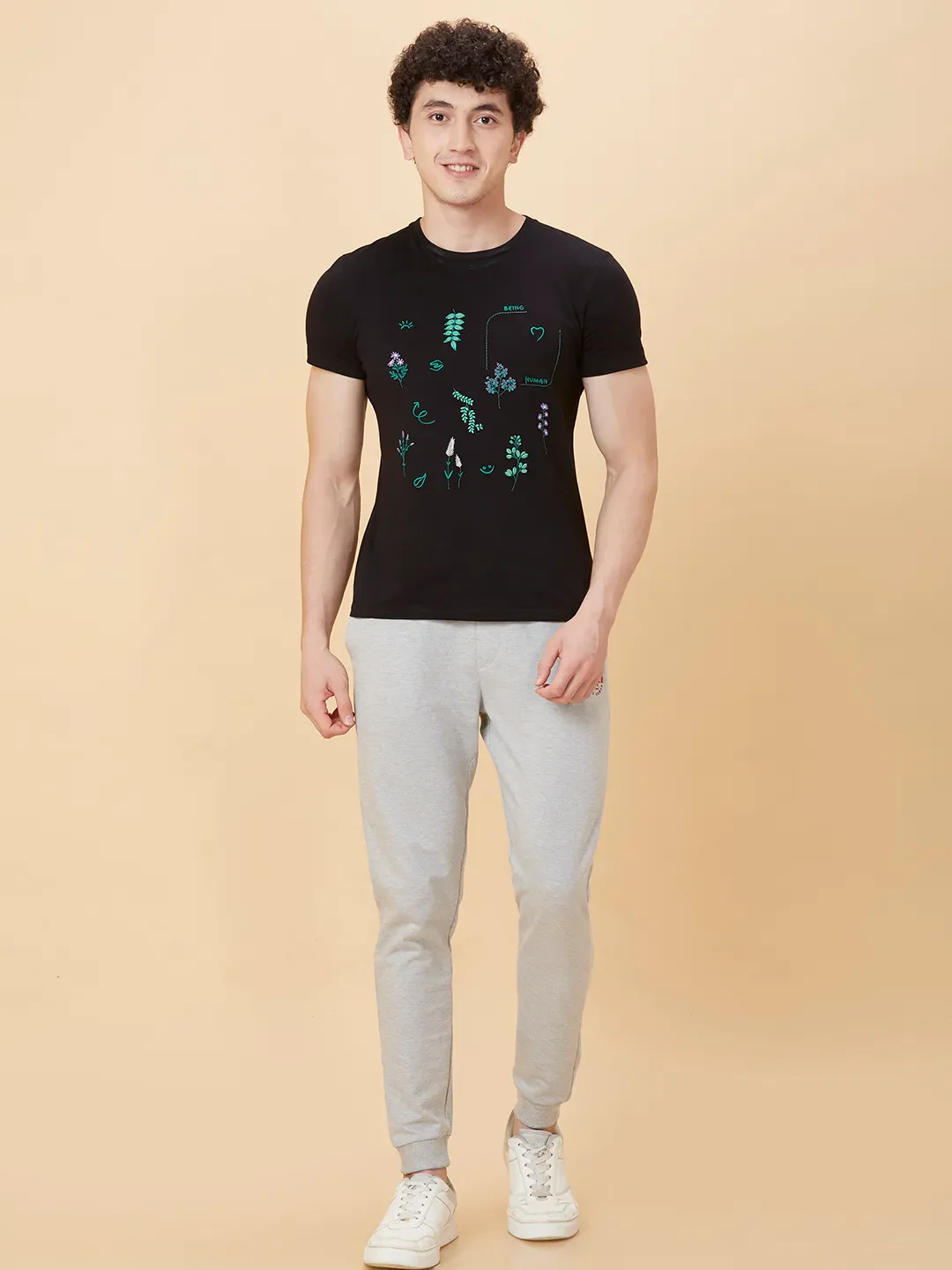 Grey Regular fit Men's Track Pants by Being Human Clothing - Image 2