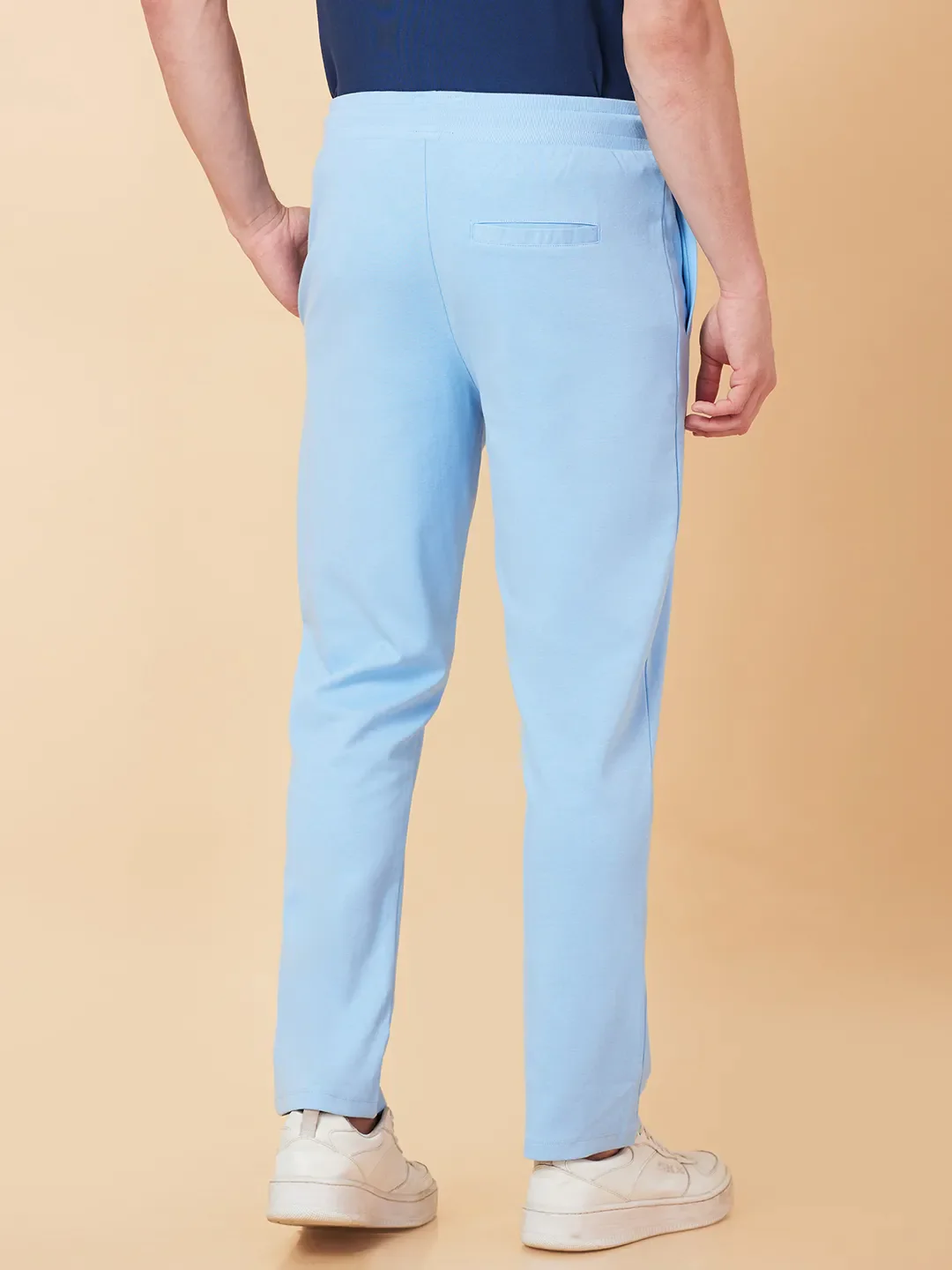 Light Blue Regular Fit Track Pants For Men By Being Human Clothing - Image 3