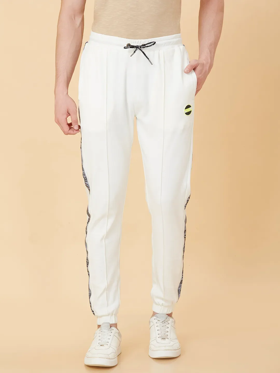 Snow White Regular Fit Track Pants For Men By Being Human Clothing