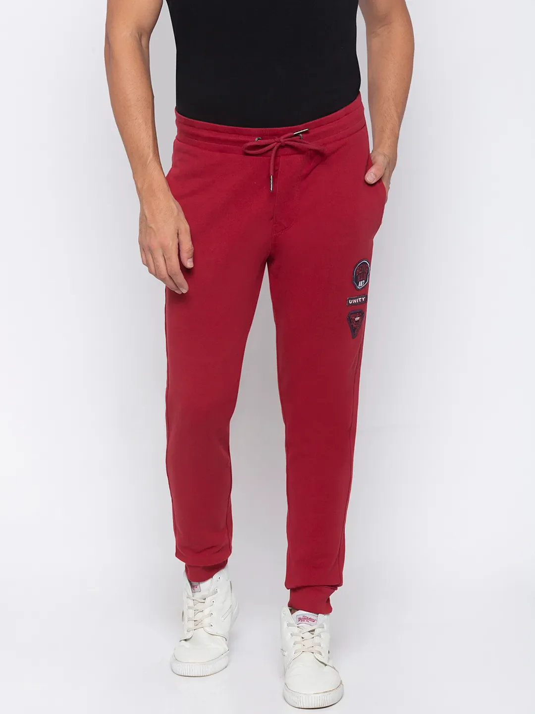 Red Regular Fit Men's Track Pants by Being Human Clothing