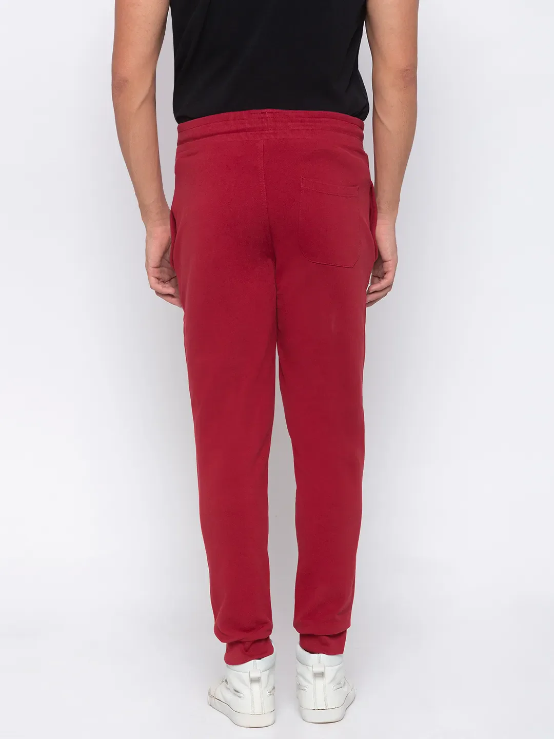 Red Regular Fit Men's Track Pants by Being Human Clothing - Image 3