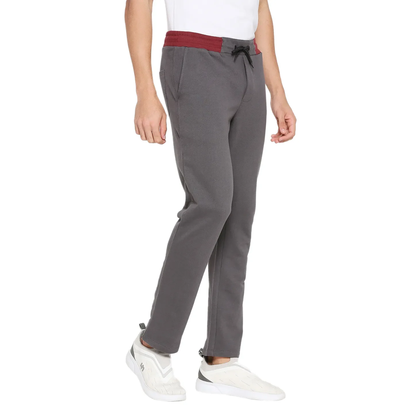 Slate Grey Regular Fit Track Pants For Men By Being Human Clothing - Image 3
