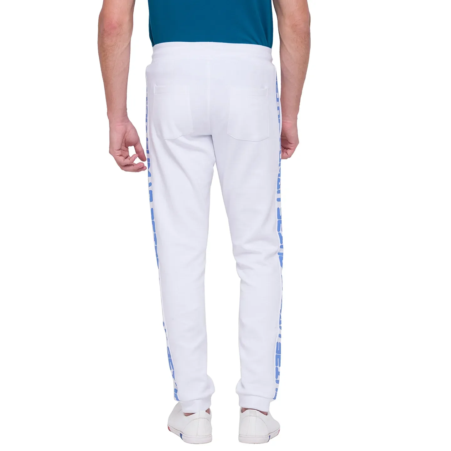 White Regular Fit Men's Track Pants by Being Human Clothing - Image 4