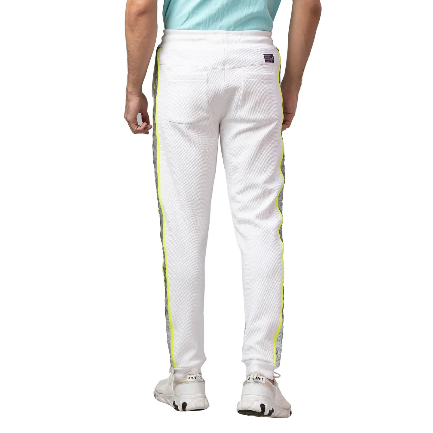 White Regular Fit Men's Track Pants by Being Human Clothing - Image 3