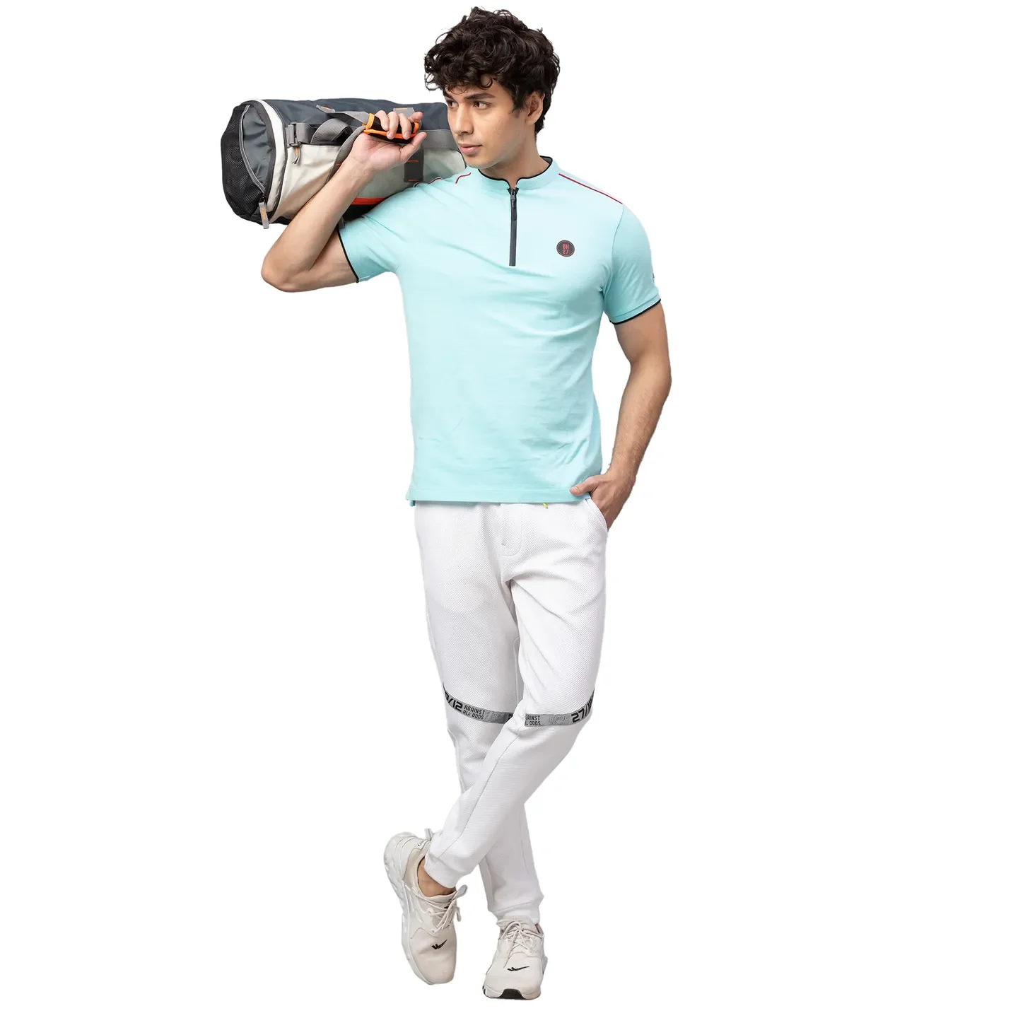 White Regular Fit Men's Track Pants by Being Human Clothing - Image 2