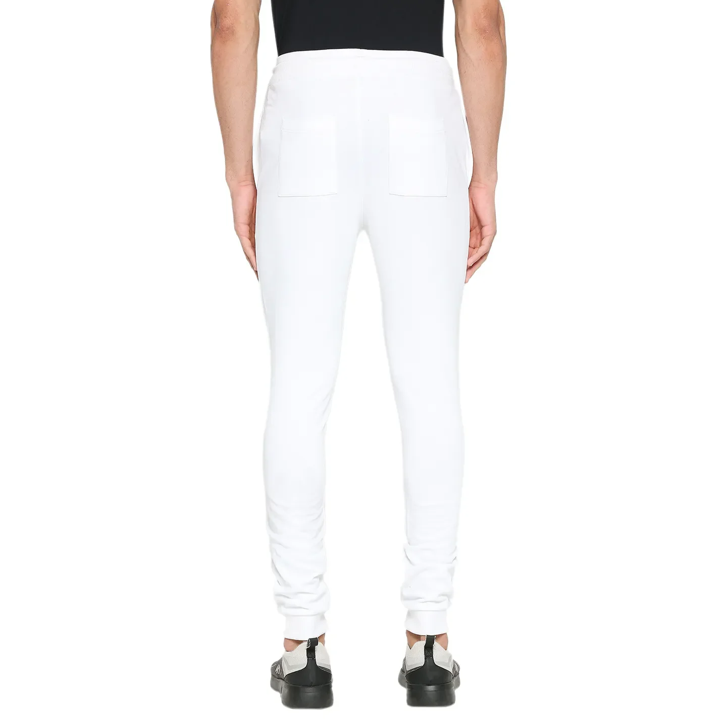 White Regular Fit Track Pants For Men By Being Human Clothing - Image 4