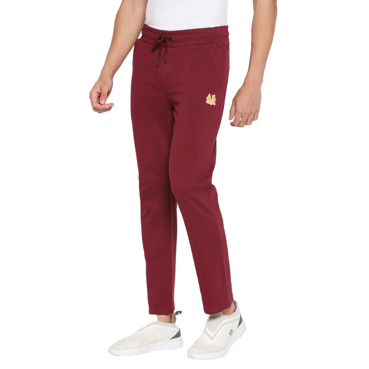 Wine Regular Fit Track Pants For Men By Being Human Clothing - Image 2
