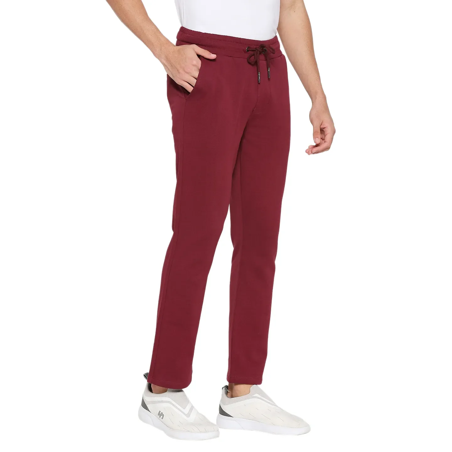 Wine Regular Fit Track Pants For Men By Being Human Clothing - Image 3