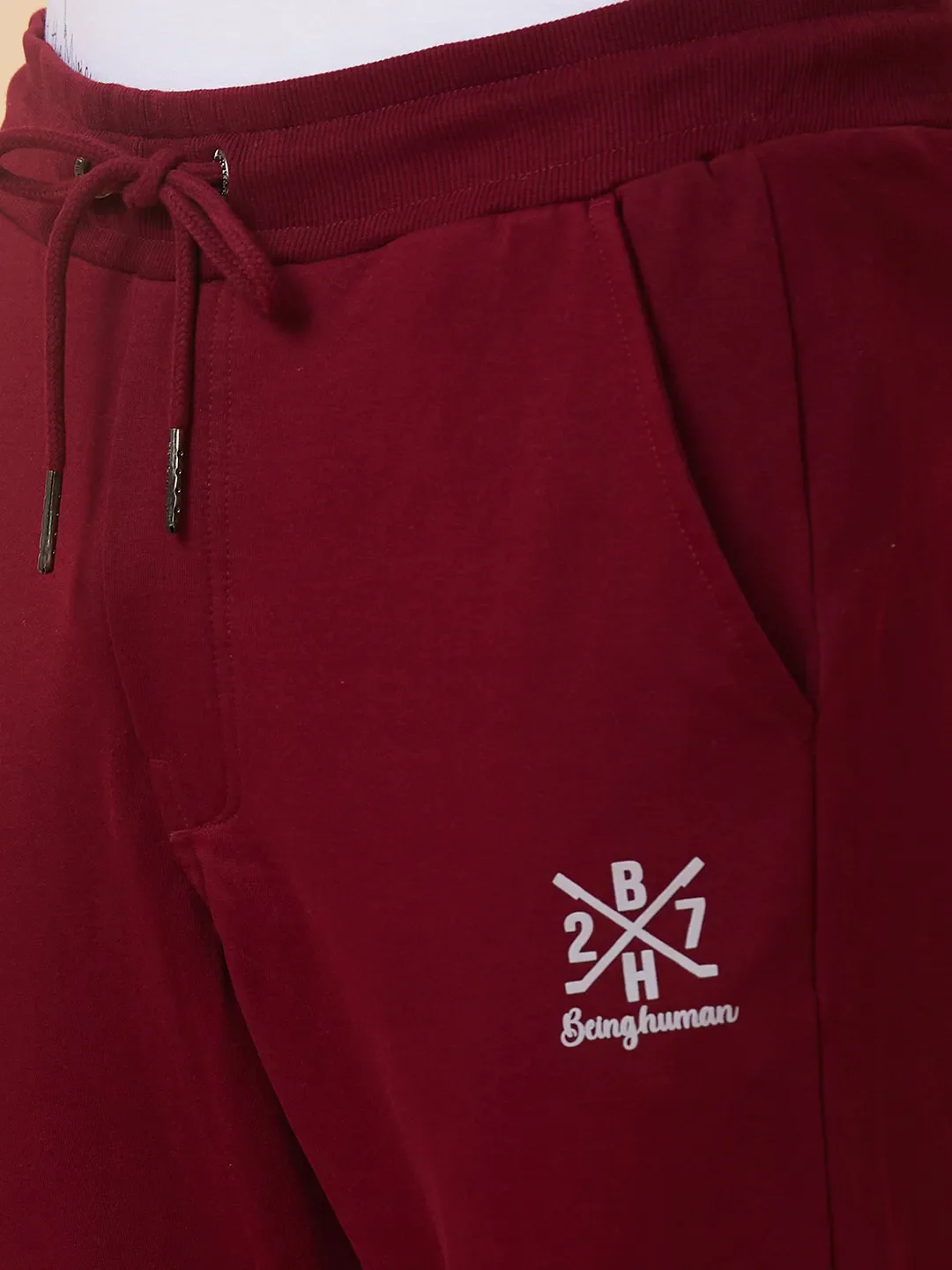 Red Regular Fit Men's Track Pants by Being Human Clothing - Image 4