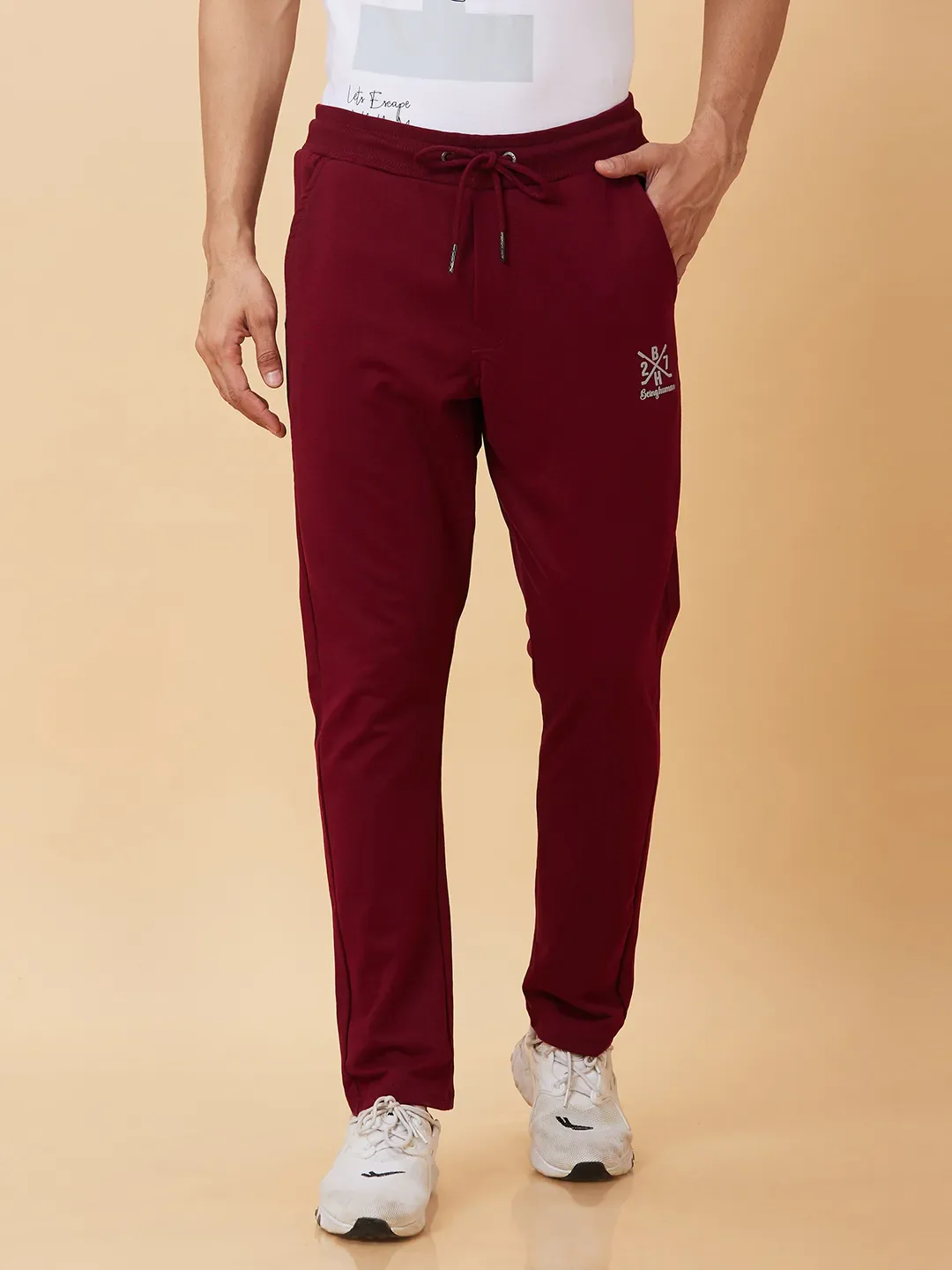 Red Regular Fit Men's Track Pants by Being Human Clothing - Image 6