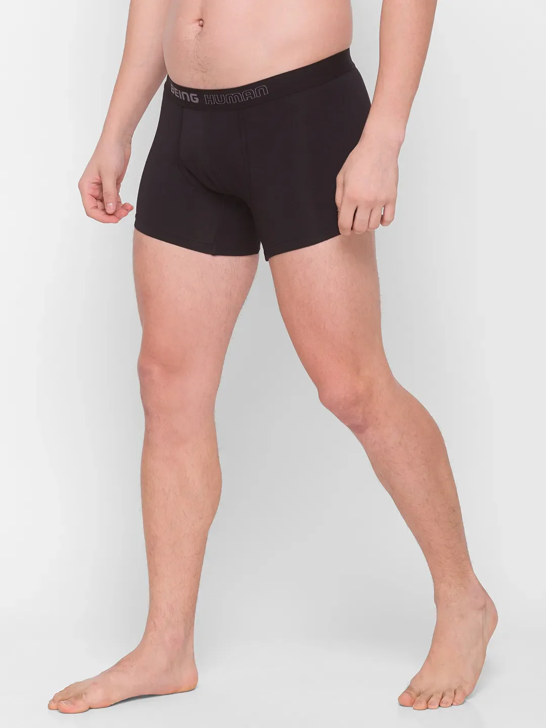 Black Regular Fit Cotton Trunk by Being Human Clothing - Image 2