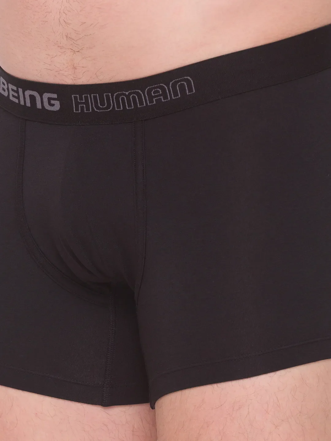 Black Regular Fit Cotton Trunk by Being Human Clothing - Image 4