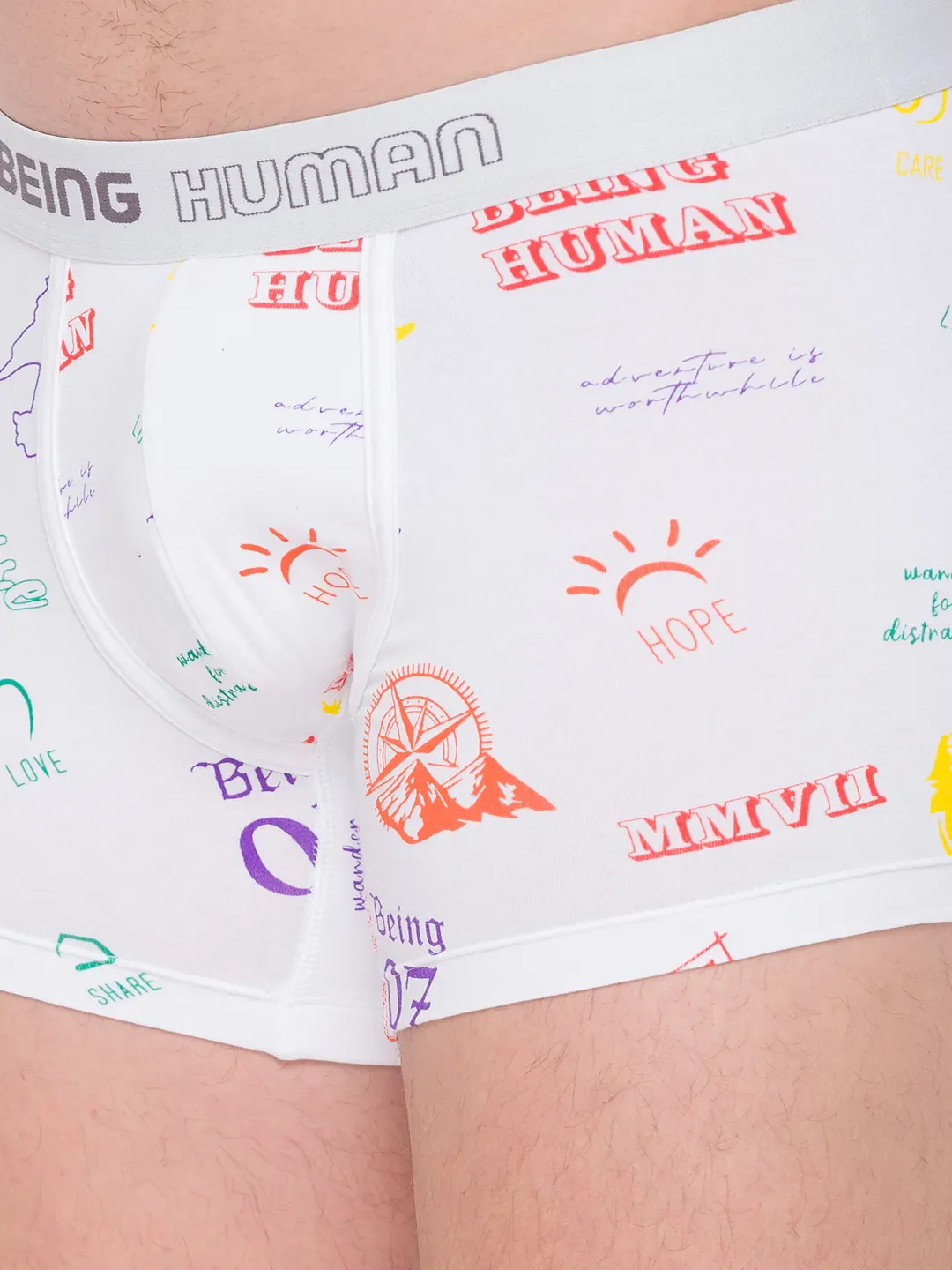 White Regular Fit Cotton Trunk by Being Human Clothing - Image 5