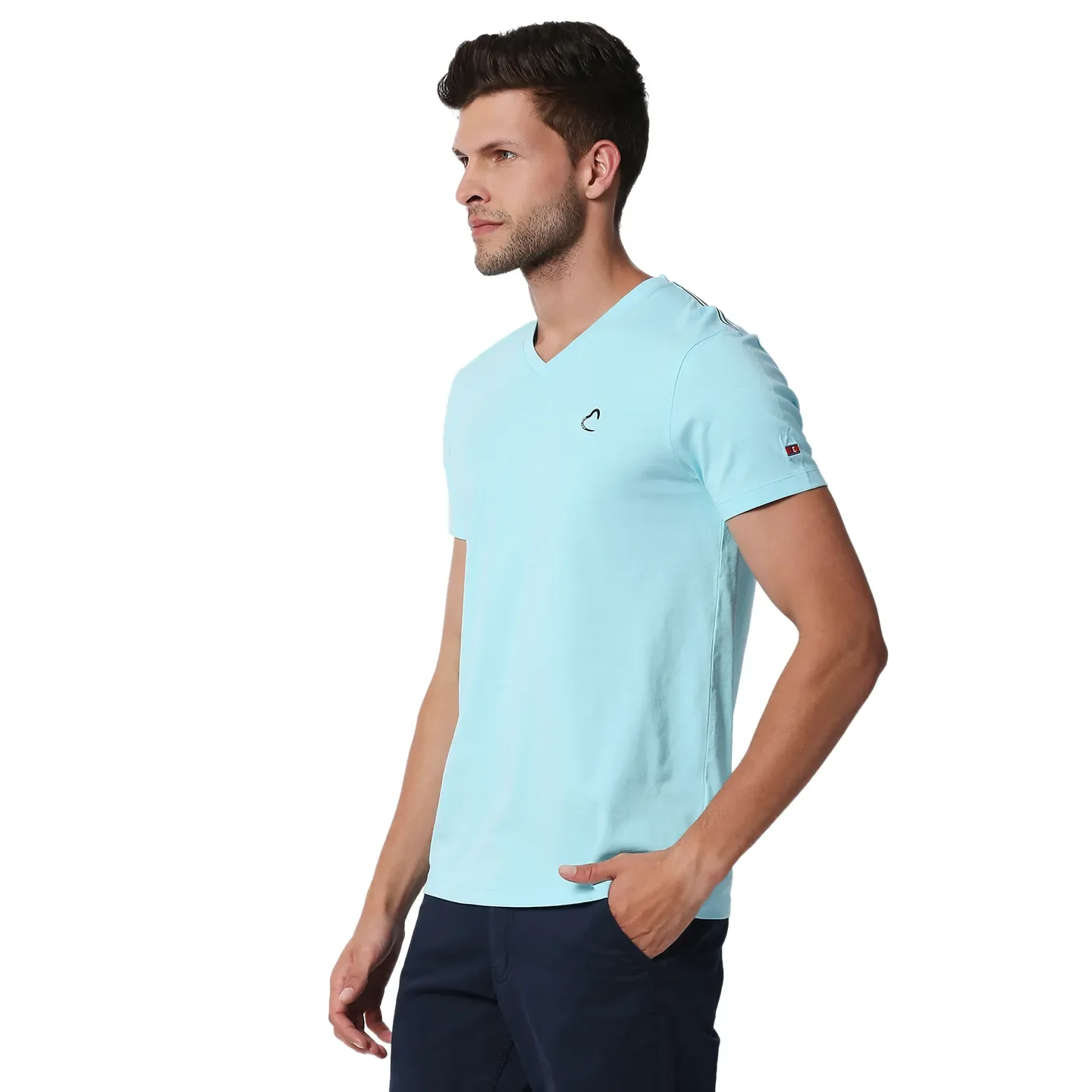Blue Regular Fit Men's Short Sleeves T-Shirt by Being Human Clothing - Image 2