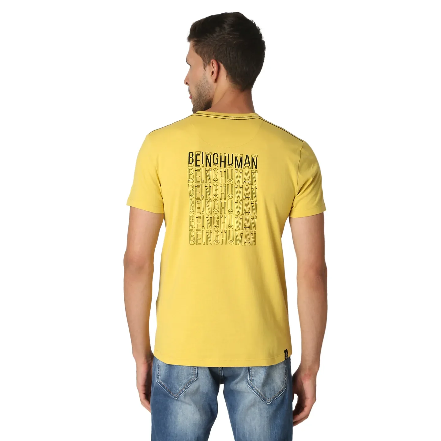 Brown Regular Fit Men's Short Sleeves T-Shirt by Being Human Clothing - Image 3