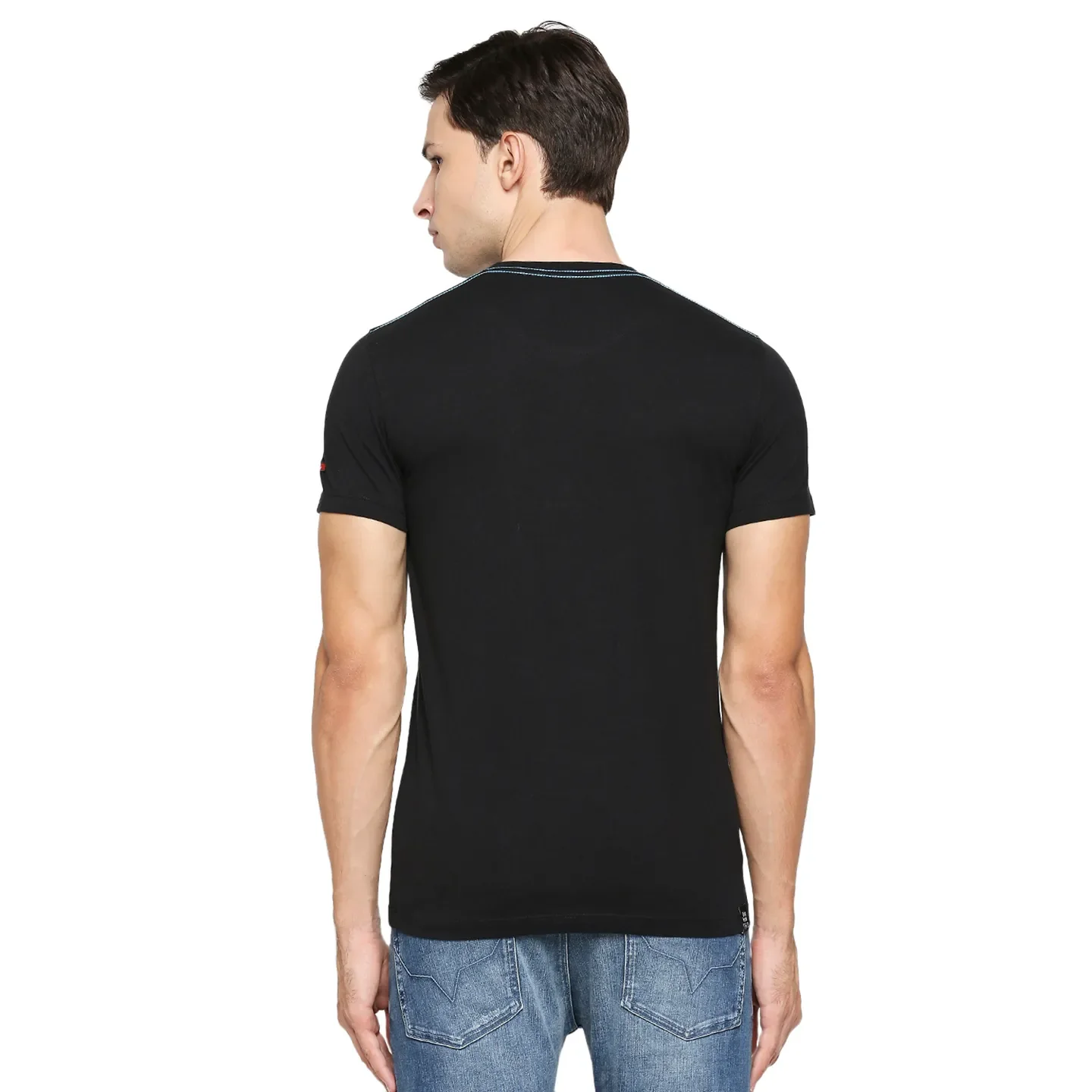 Black Regular Fit Men's Short Sleeves T-Shirt by Being Human Clothing - Image 4