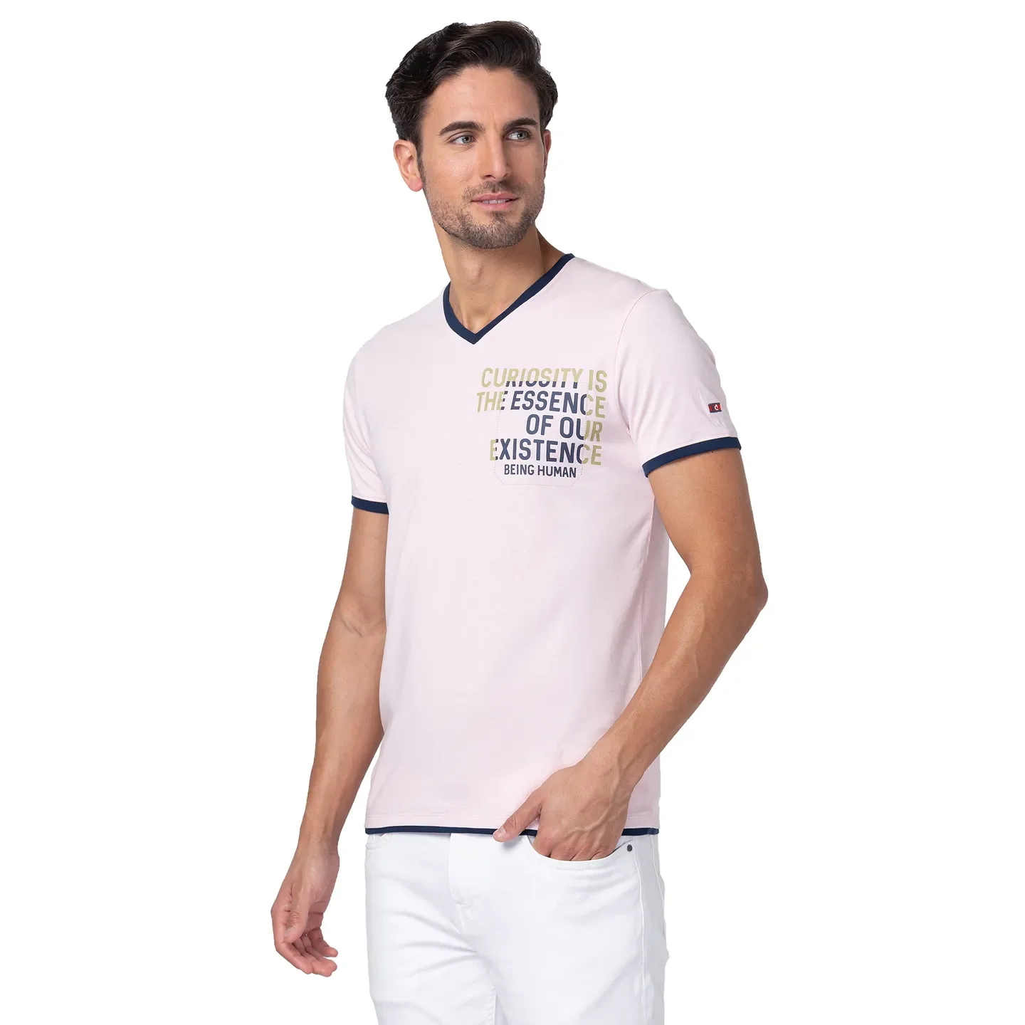 Blushing Bride Regular Fit V Neck Men's T-Shirt by Being Human Clothing - Image 4