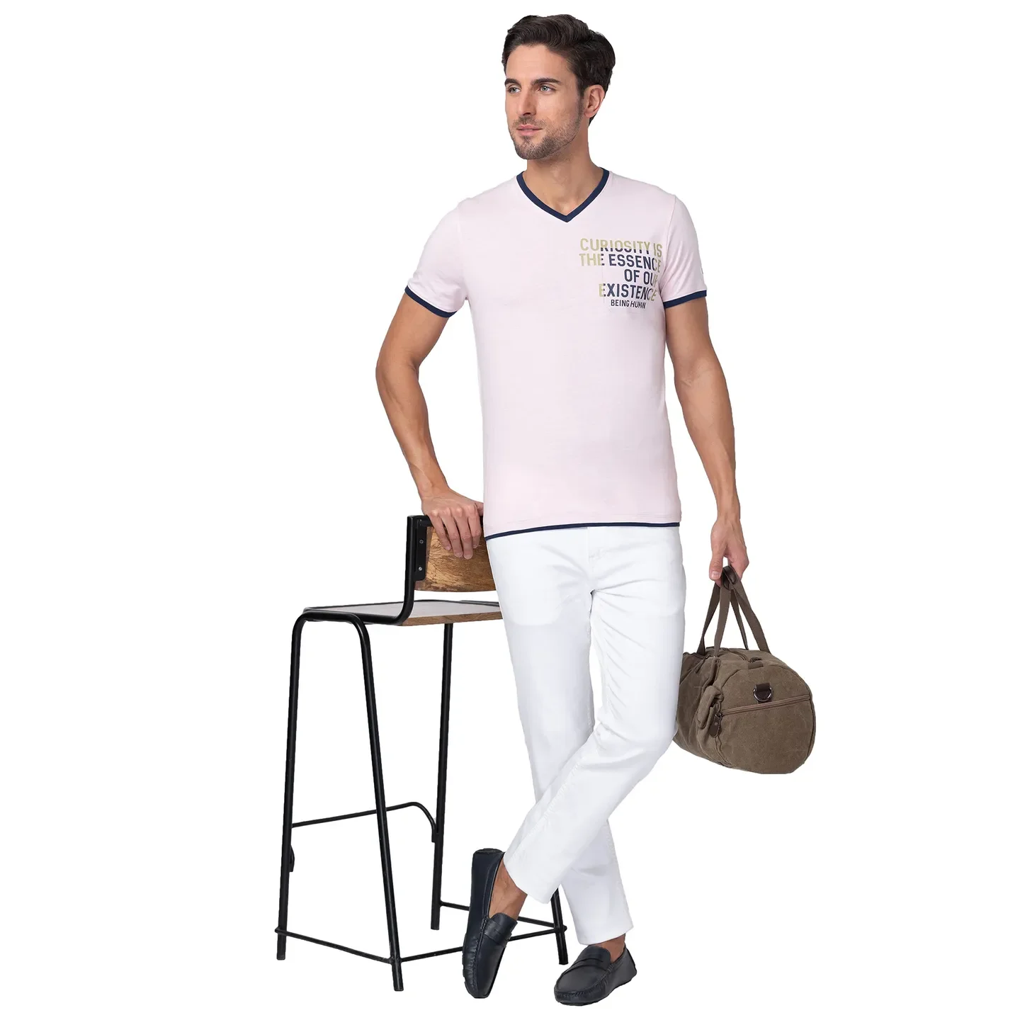 Blushing Bride Regular Fit V Neck Men's T-Shirt by Being Human Clothing - Image 6