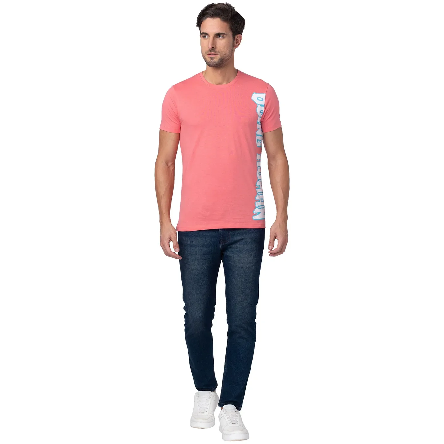 Pink Regular Fit Men's Short Sleeves T-Shirt by Being Human Clothing - Image 2