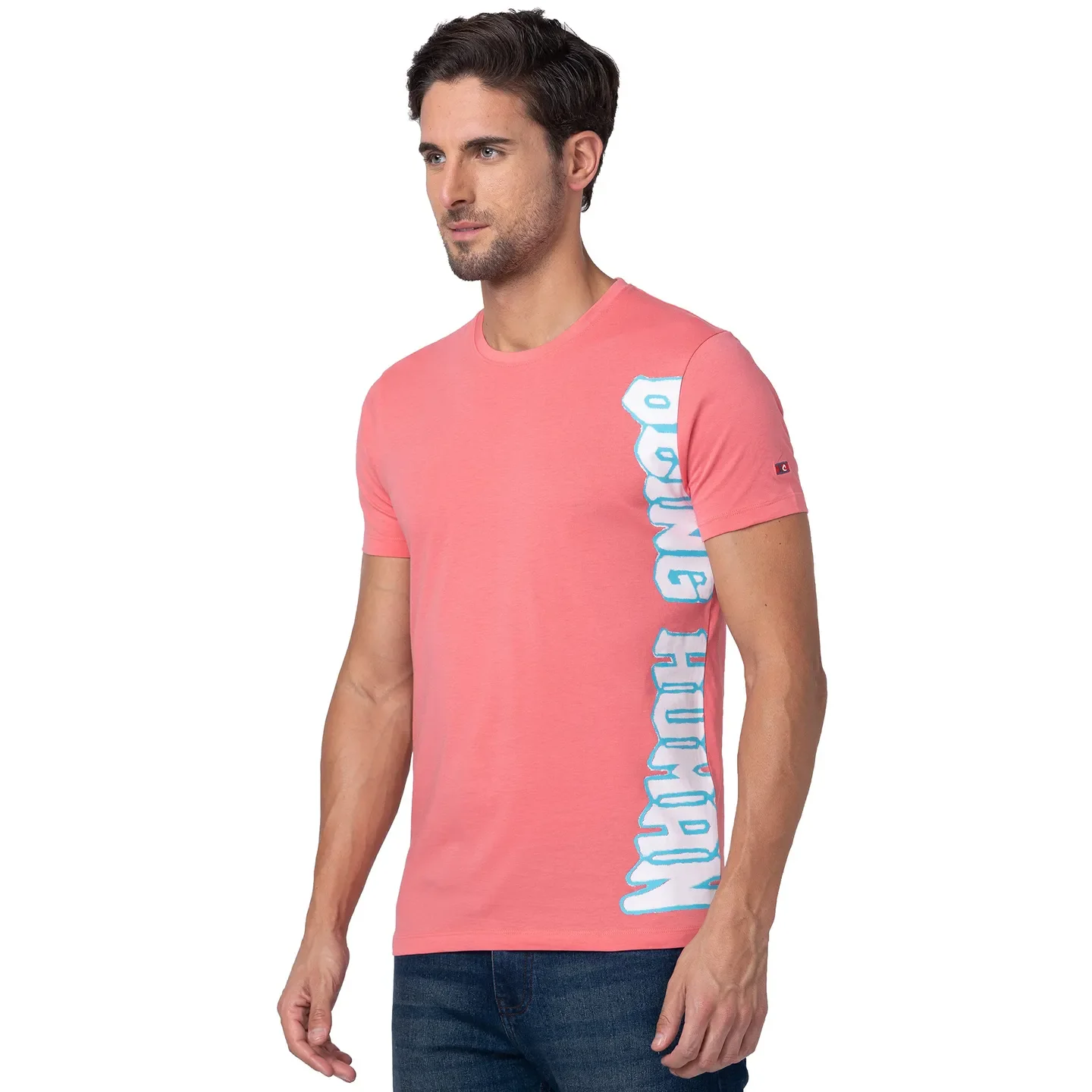 Pink Regular Fit Men's Short Sleeves T-Shirt by Being Human Clothing - Image 4