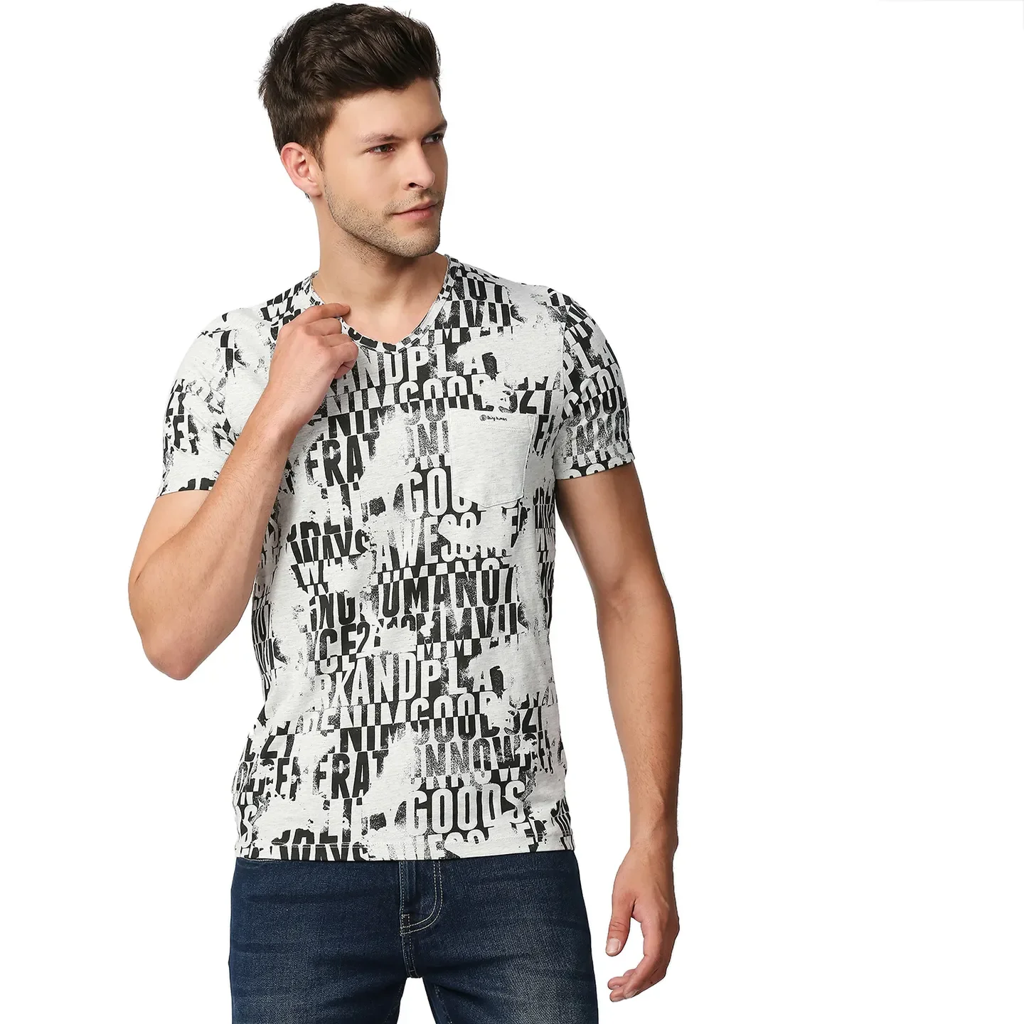 Grey Regular Fit Men's Short Sleeves T-Shirt by Being Human Clothing