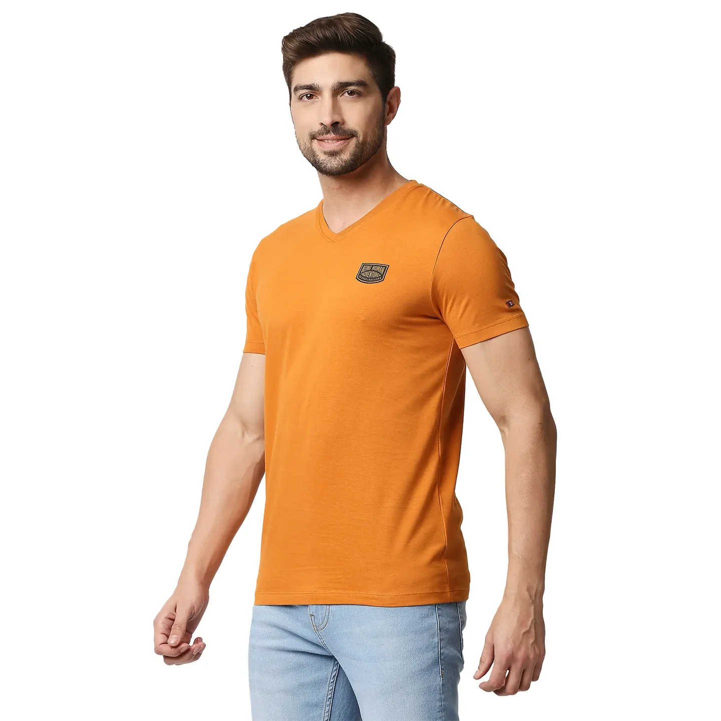 Yellow Regular Fit Men's Short Sleeves T-Shirt by Being Human Clothing - Image 2