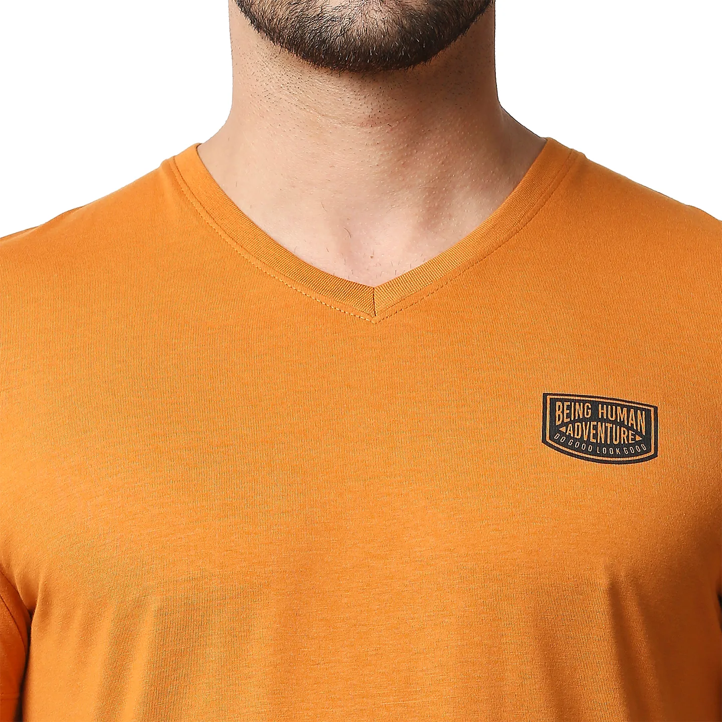 Yellow Regular Fit Men's Short Sleeves T-Shirt by Being Human Clothing - Image 5