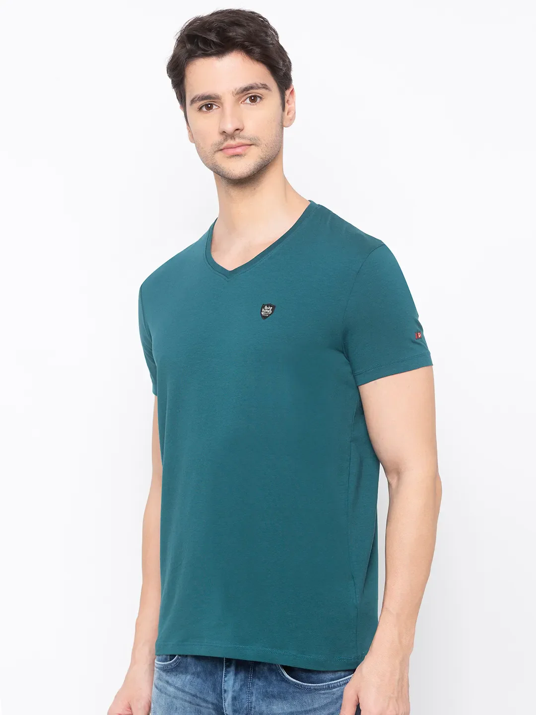 Green Regular Fit Men's Short Sleeves T-Shirt by Being Human Clothing - Image 2
