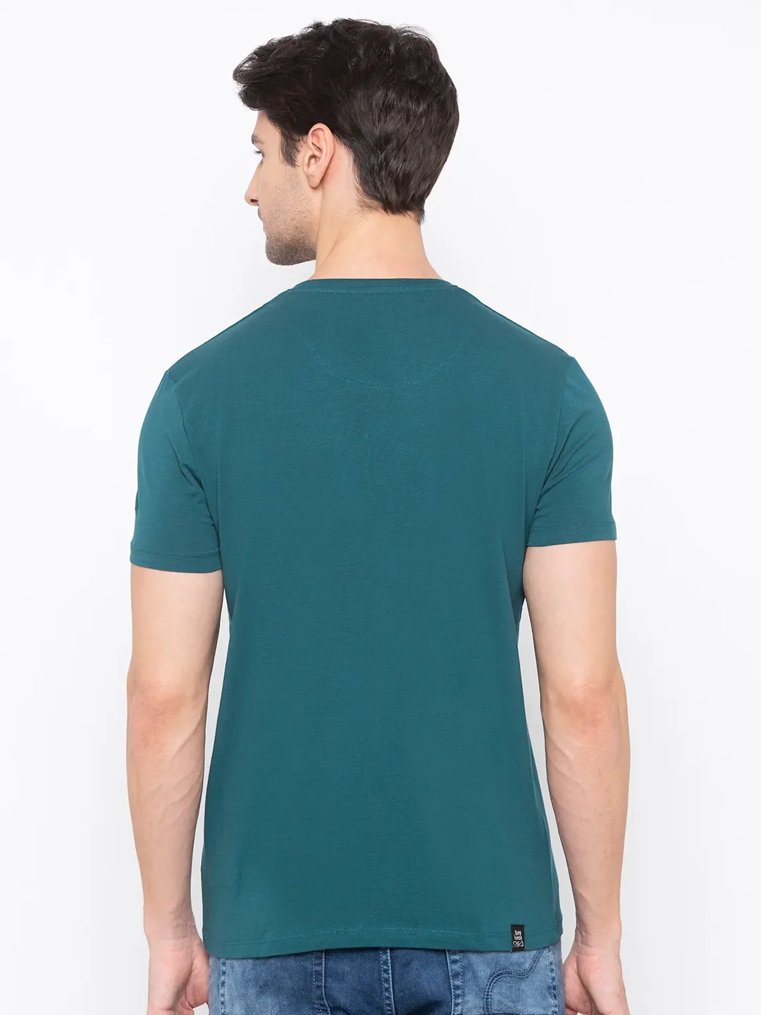 Green Regular Fit Men's Short Sleeves T-Shirt by Being Human Clothing - Image 3