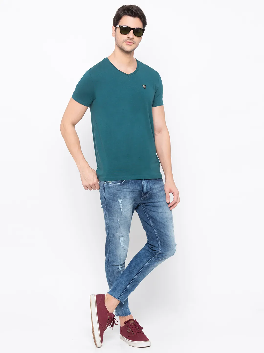 Green Regular Fit Men's Short Sleeves T-Shirt by Being Human Clothing - Image 5