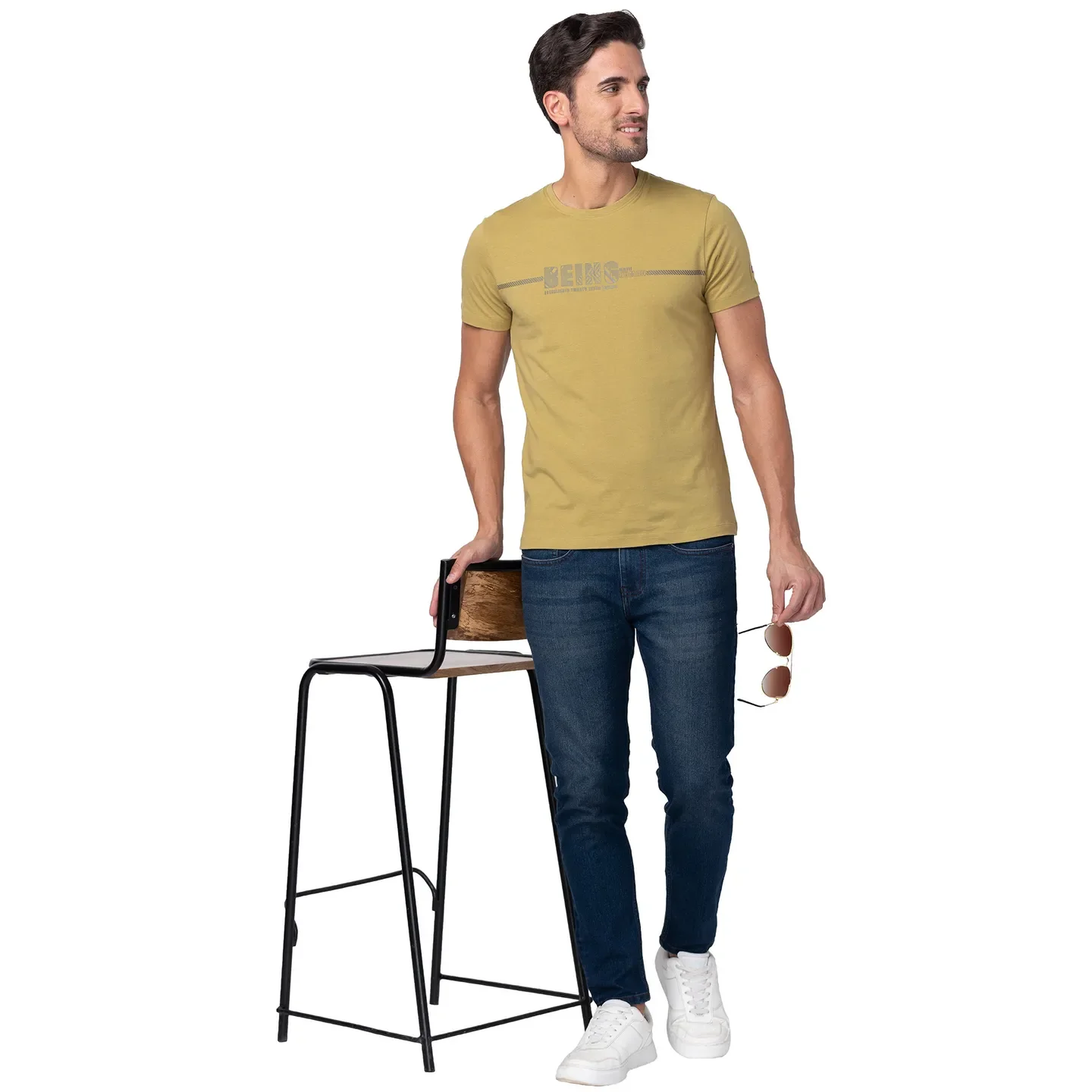 Brown Regular Fit Men's Short Sleeves T-Shirt by Being Human Clothing - Image 6