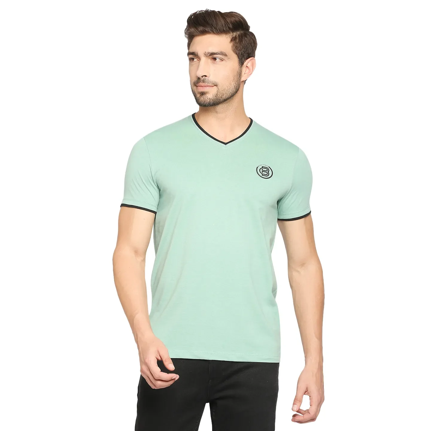 Green Regular Fit Men's Short Sleeves T-Shirt by Being Human Clothing