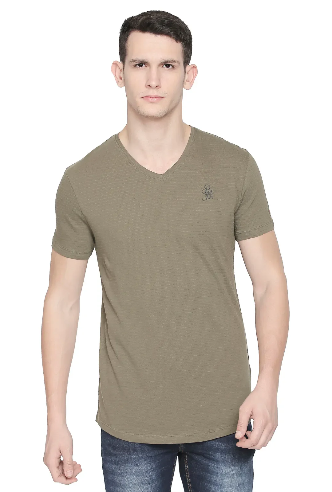 Green Regular Fit Men's Short Sleeves T-Shirt by Being Human Clothing